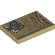 Tile 2 x 3 with Legal File with Dark Tan 'EMIL BLONSKY', Black 'GLK/H' and Minifigure Mugshot  Pattern: {тухлено жълт}