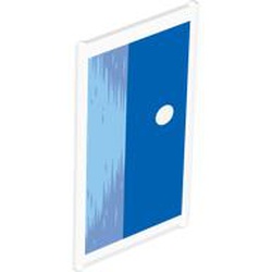 Glass for Window 1 x 4 x 6 with Blue Sky, White Moon, Bright Light Blue and Medium Blue Ocean / Sea Water Pattern: {прозрачен}