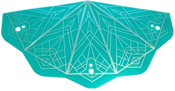 Plastic Dark Turquoise Conical Roof with Silver Geometric Triangles Pattern: {мултикомбинация}