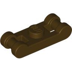 Plate, Modified 1 x 1 with Bar Handles on Ends: {тъмно кафяв}