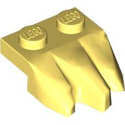 Plate, Modified 1 x 2 with 3 Claws / Rock Fingers: {студено жълт}