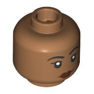 Minifigure, Head Female Black Eyebrows, Eyes and Eyelashes, Reddish Brown Lips, Neutral Pattern: {умерен нуга}