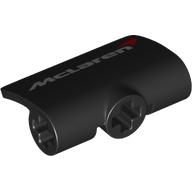 Technic, Panel Curved 2 x 3 x 1 with Silver and Red McLaren Logo Pattern: {черен}