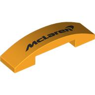 Slope, Curved 4 x 1 x 2/3 Double with Black McLaren Logo Pattern: {огнено жълто-оранжев}