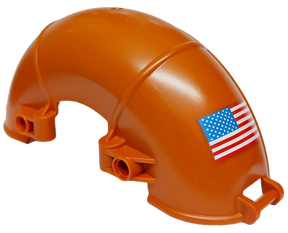 Technic, Panel Car Mudguard Arched 15 x 5 x 7 with United States of America (USA) Flag Pattern Side A: {тъмно оранжев}