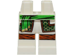 Hips and Legs with Bright Green Sash, Robe Ends with Dark Green and Gold Trim, Dark Orange Knee Wrappings Pattern: {бял}