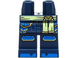 Hips and Legs with Bright Light Yellow Sash, Blue Armor Plates, Knee Pads, Toes, Gold Trim Pattern: {земно син}