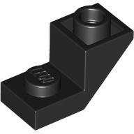 ROOF TILE 1X2, INVERTED, DEG. 45, W/ CUT: {черен}