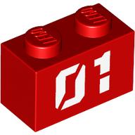 BRICK 1X2, NO. 114: {ярко червен}