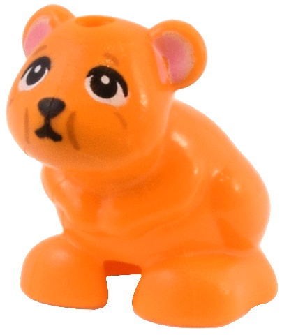Hamster / Mouse, Friends / Elves with Black Eyes, Nose, and Mouth, Dark Orange Lines, and Bright Pink Ears Pattern (Nibbler): {ярко оранжев}