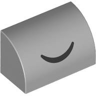 BRICK 1X2, OUTSIDE HALF BOW, NO. 36: {умерено каменно сив}