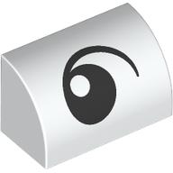 BRICK 1X2, OUTSIDE HALF BOW, NO. 37: {бял}