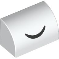 BRICK 1X2, OUTSIDE HALF BOW, NO. 38: {бял}