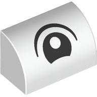 BRICK 1X2, OUTSIDE HALF BOW, NO. 39: {бял}
