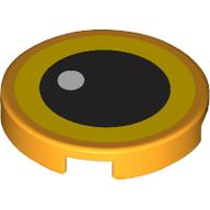 FLAT TILE 2X2, ROUND, NO. 1301: {огнено жълто-оранжев}