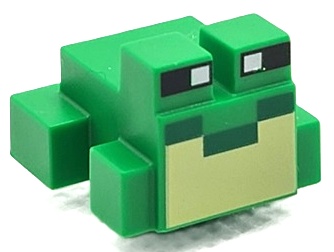 Minecraft Frog with Black and White Eyes, Green Mouth, Bright Light Yellow Vocal Sac Pattern: {ярко зелен}