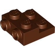 PLATE 2X2X2/3 W/ 2. HOR. KNOB: {червеникаво-кафяв}