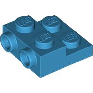 PLATE 2X2X2/3 W/ 2. HOR. KNOB: {тъмно небесносин}