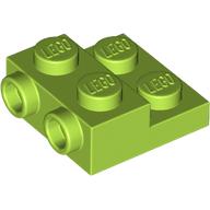 PLATE 2X2X2/3 W/ 2. HOR. KNOB: {ярко жълто-зелен}