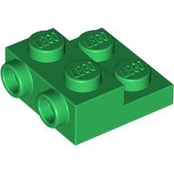 PLATE 2X2X2/3 W/ 2. HOR. KNOB: {тъмно зелен}