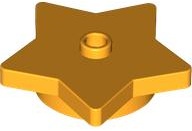 Plate, Round 4 x 4 x 2/3 with Star and Open Stud: {огнено жълто-оранжев}