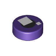 FLAT TILE 1X1, ROUND, NO. 268: {светло виолетов}