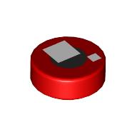 FLAT TILE 1X1, ROUND, NO. 269: {ярко червен}