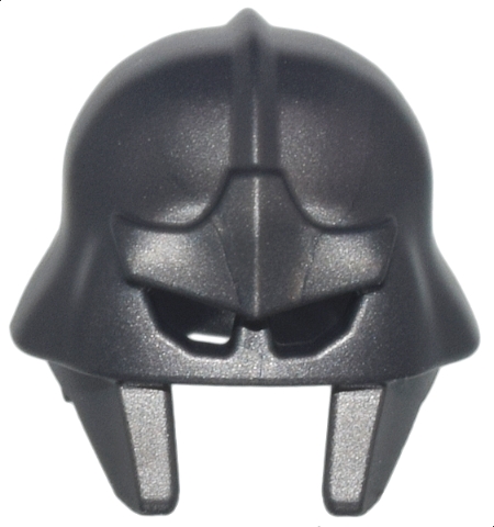 Minifigure, Headgear Helmet Castle / Fantasy with Rivets, Mask with Eye Holes and Straight Cheek Protection: {титаниево метален}