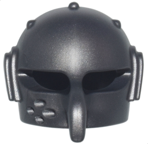 Minifigure, Headgear Helmet Castle / Fantasy Rounded with Rivets, Mask with Eye Holes and Long Curved Beak: {титаниево метален}