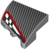 PLATE 2X2X2/3, HALF BOW, RIGHT, NO. 1: {умерено каменно сив}