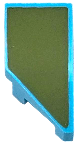 Wedge 2 x 1 x 2/3 Right with Olive Green Surface Pattern: {умерено небесносин}