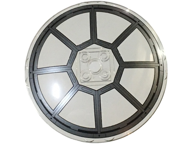 Dish 8 x 8 Inverted (Radar) with Dark Silver Radial TIE Fighter Cockpit with 8 Black Rivets Pattern: {прозрачен}