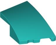 Wedge 3 x 2 Right No Studs: {ярко синьо-зелен}