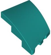 Wedge 3 x 2 Left No Studs: {ярко синьо-зелен}