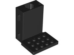 Brick, Modified 2 x 4 x 5 with Hole for Gear Worm Screw 6L, Runners for Channels and Elevator Platform: {черен}