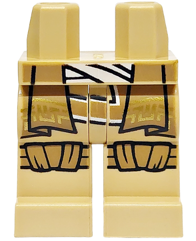 Hips and Legs with Dark Tan Robe Ends, Gold Lines and Black Outline, Knee Wrappings, White Sash Belt Pattern: {тухлено жълт}