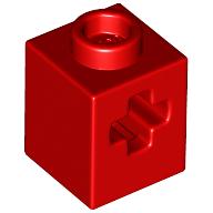 BRICK 1X1, W/ CROSS HOLE     : {ярко червен}