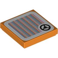 FLAT TILE 2X2, W/ STICKER NO. 257: {ярко оранжев}