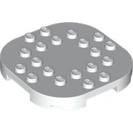 PLATE, 6X6X2/3, CIRCLE, W/ REDUCED KNOBS: {бял}