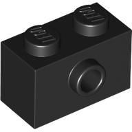 BRICK 1X2 W/ 1 KNOB: {черен}