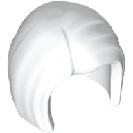 Minifigure, Hair Female Mid-Length, Parted on Right: {бял}