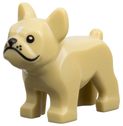 Dog, French Bulldog with Black Eyes, Nose, Mouth, and Whiskers, White Spot on Forehead Pattern: {пясъчно жълт}