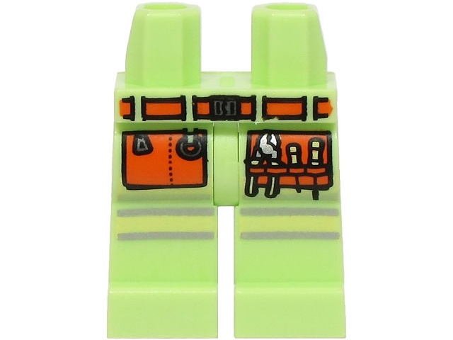 Hips and Legs with Silver and Bright Light Yellow Reflective Stripes, Orange Belt and Pockets with Pliers and Screwdrivers Pattern (BAM): {пролетно жълто-зелен}