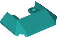 Wedge 6 x 4 Cutout (Train Roof) with 9 Large Bottom Tubes: {ярко синьо-зелен}