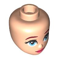 Mini Doll, Head Friends with Thin Dark Red Eyebrows, Medium Azure Eyes, Full Coral Lips, and Closed Mouth Smile Pattern: {светло нуга}