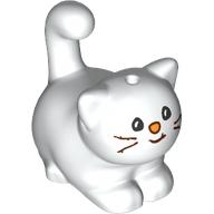 Cat, Friends, Large, Sitting with Black Eyes, Reddish Brown Whiskers, and Orange Nose Pattern: {бял}