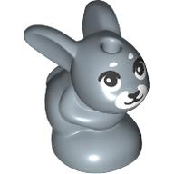 Bunny / Rabbit, Friends, Baby, Sitting with Black Eyes, Nose, and Whiskers and White Muzzle Pattern: {пясъчно син}