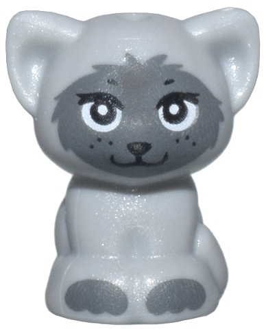 Cat, Friends, Baby Kitten, Sitting with Black Eyes, Nose and Mouth, and Dark Bluish Gray Muzzle and Paws Pattern: {умерено каменно сив}