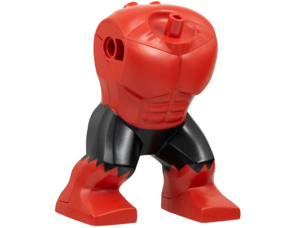 Body Giant, Hulk with Black Pants with Frayed Edges Pattern: {ярко червен}