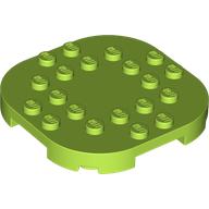 PLATE, 6X6X2/3, CIRCLE, W/ REDUCED KNOBS: {ярко жълто-зелен}
